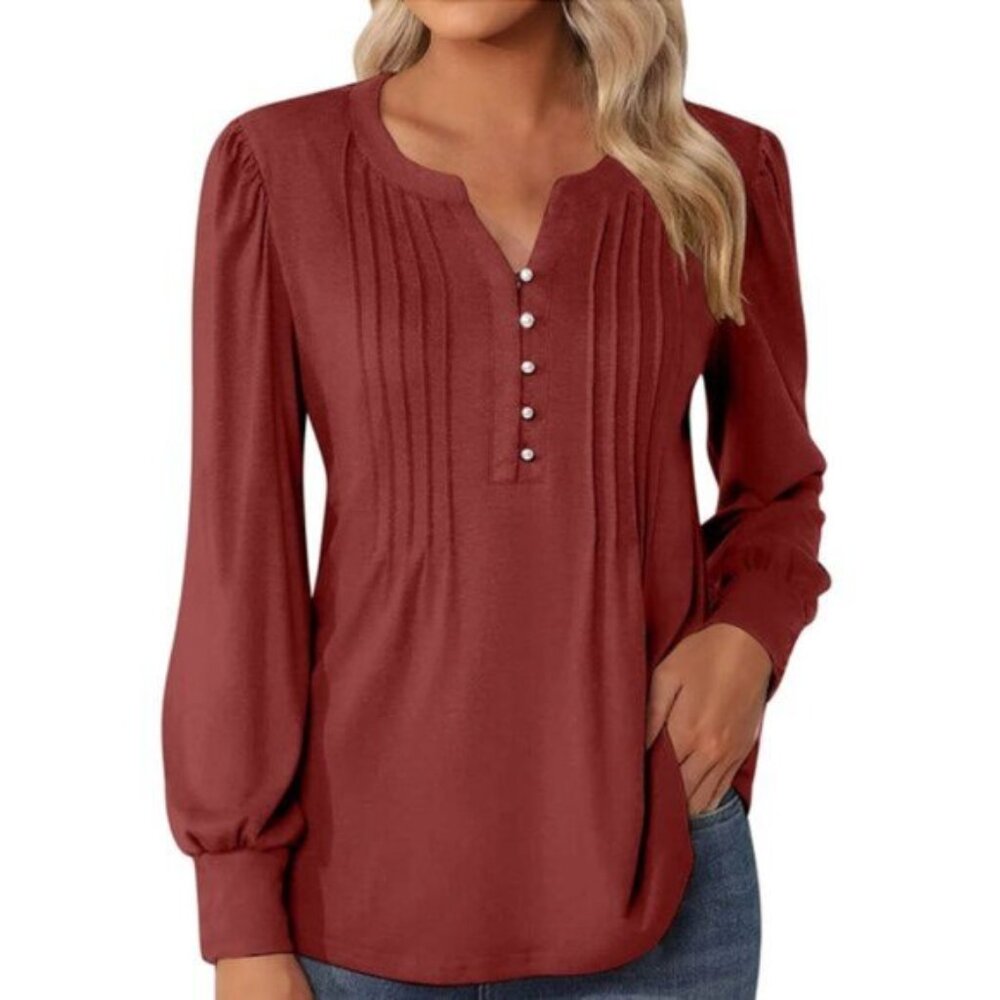 New style pleated elegant loose-fitting ladies top T-shirt